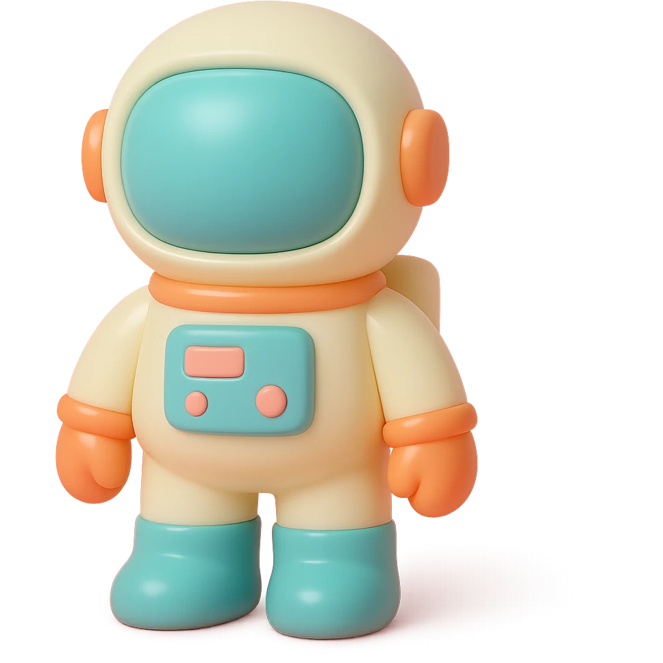 astronaut character in vinyl figure style emoji