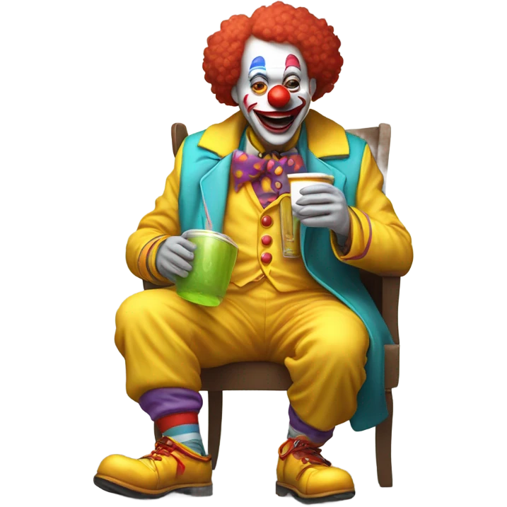 Clown doctor medical drinking disgusting yellow drink emoji