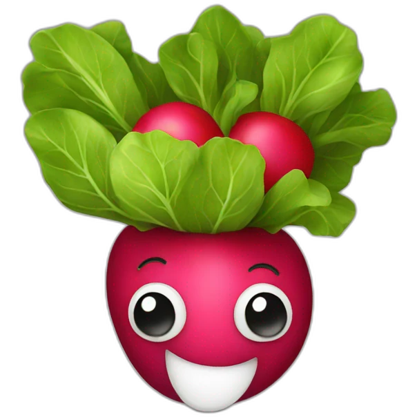 red radish with face emoji