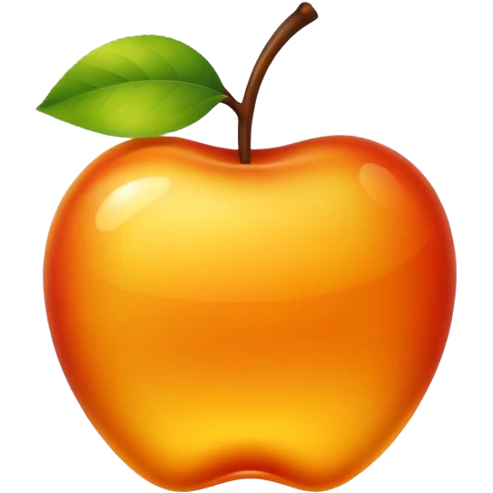 amber colored apple emoji