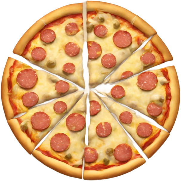 a full round pizza with cheese and tuna on top emoji