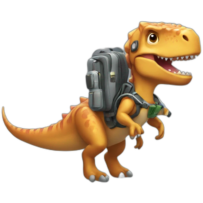 Dinosaur with a jetpack emoji