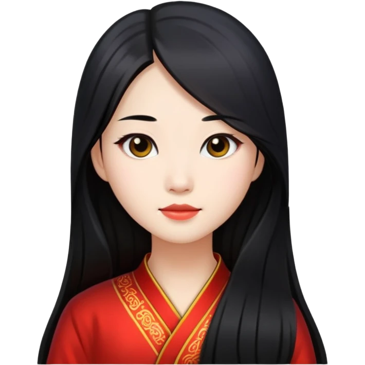 Chinese Female with black long hair emoji