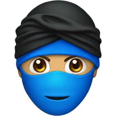 hacker with blue wear with black turban emoji