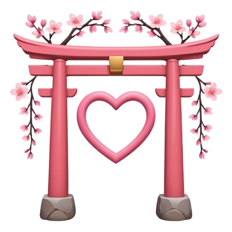 sakura heart with a torii gate emoji