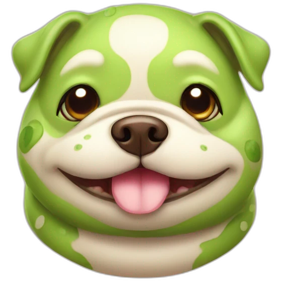 Fat Kawaii dog frog emoji