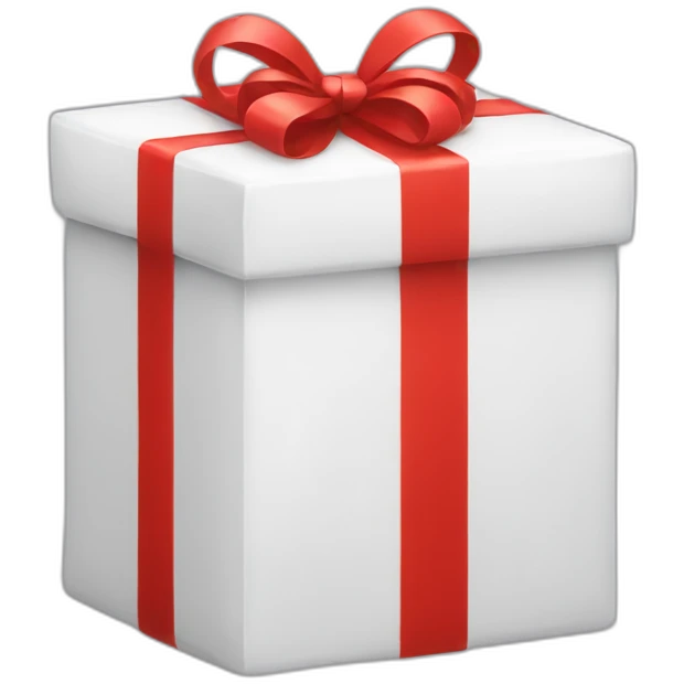 White gift with a red ribbon emoji