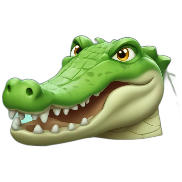 Crocodile sur une vache emoji