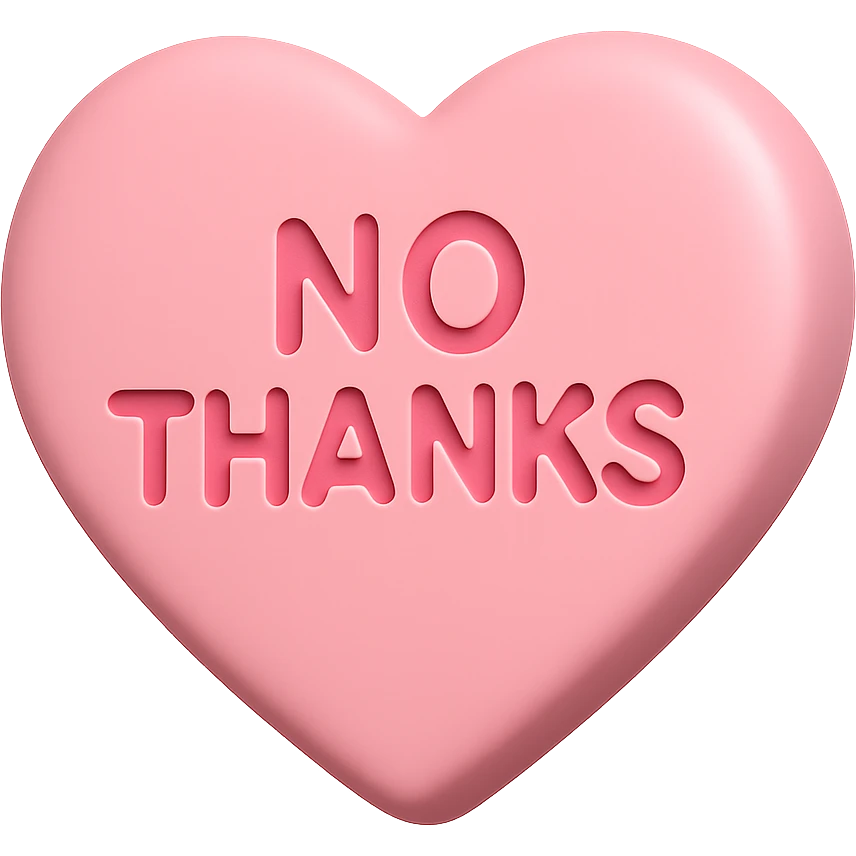 3d pink No thanks heart, remove background emoji