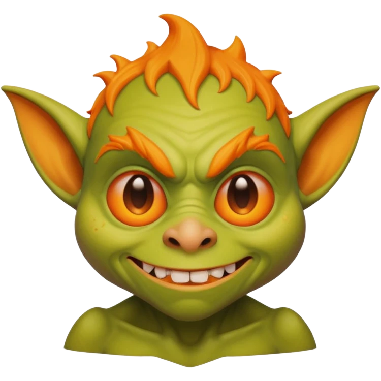Cheddar Goblin from Mandy, looking mischievous emoji