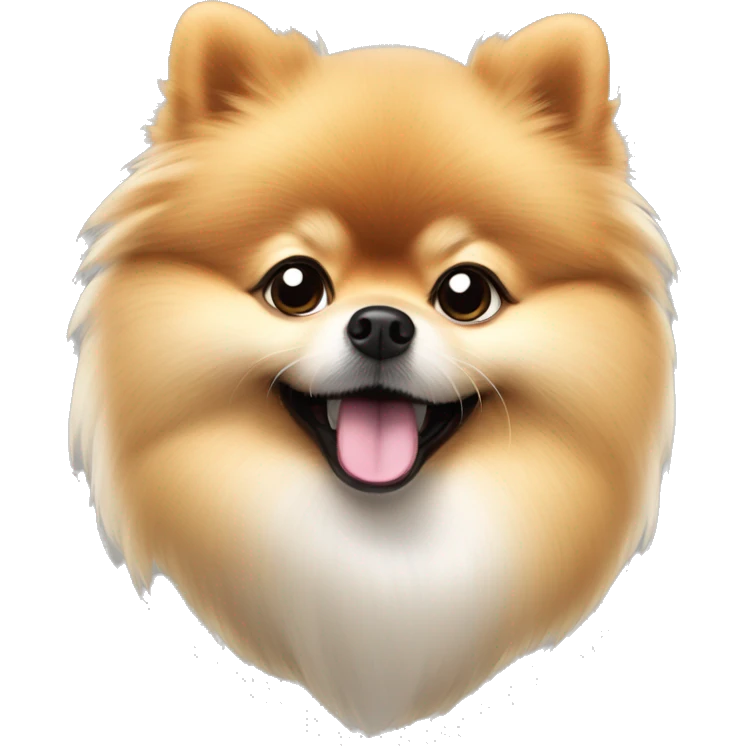 A Pomeranian farting out sparkles ￼ emoji