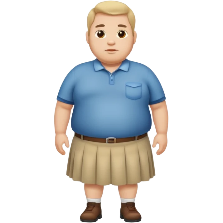 fat man wearing skirt emoji