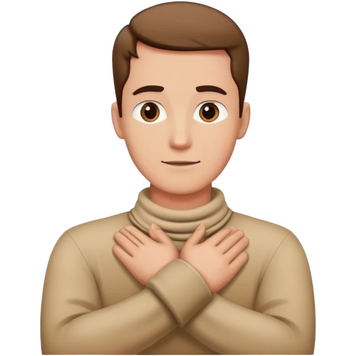 Guy with hands crossed around his neck  emoji