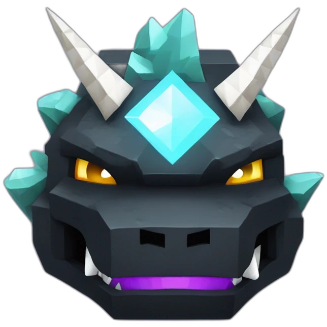 Minecraft Black Godzilla Head With Diamond Unicorn Horn and Lazer Eyes emoji