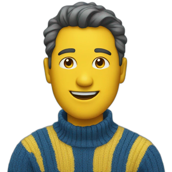 Man in blue and yellow sweater emoji