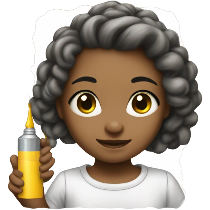cute girl has paint on her but paint os white too emoji
