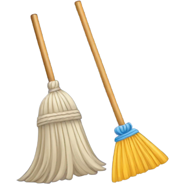 broom and mop crossed emoji