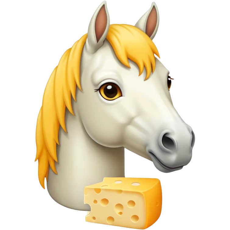 Horse eat cheese emoji