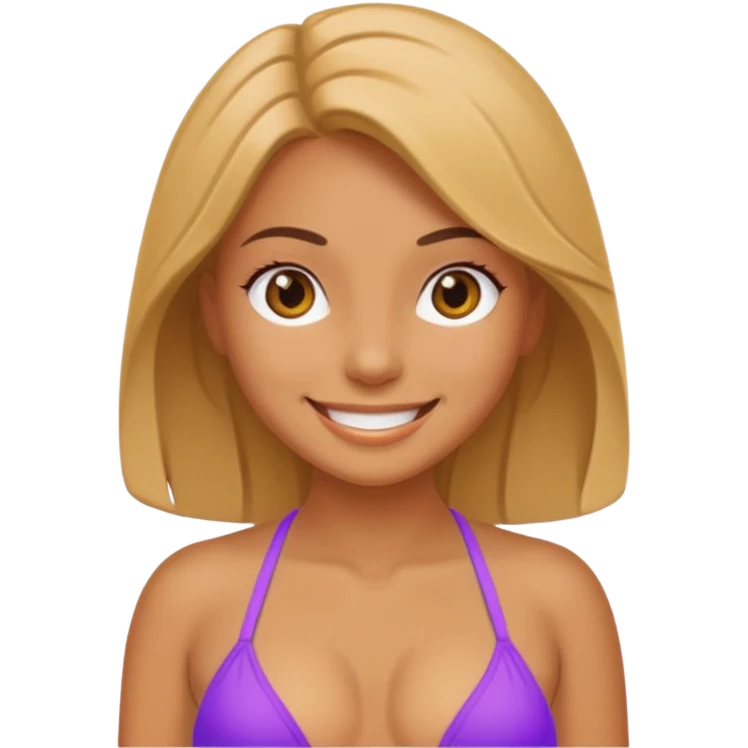A flat toon girl in bikini emoji