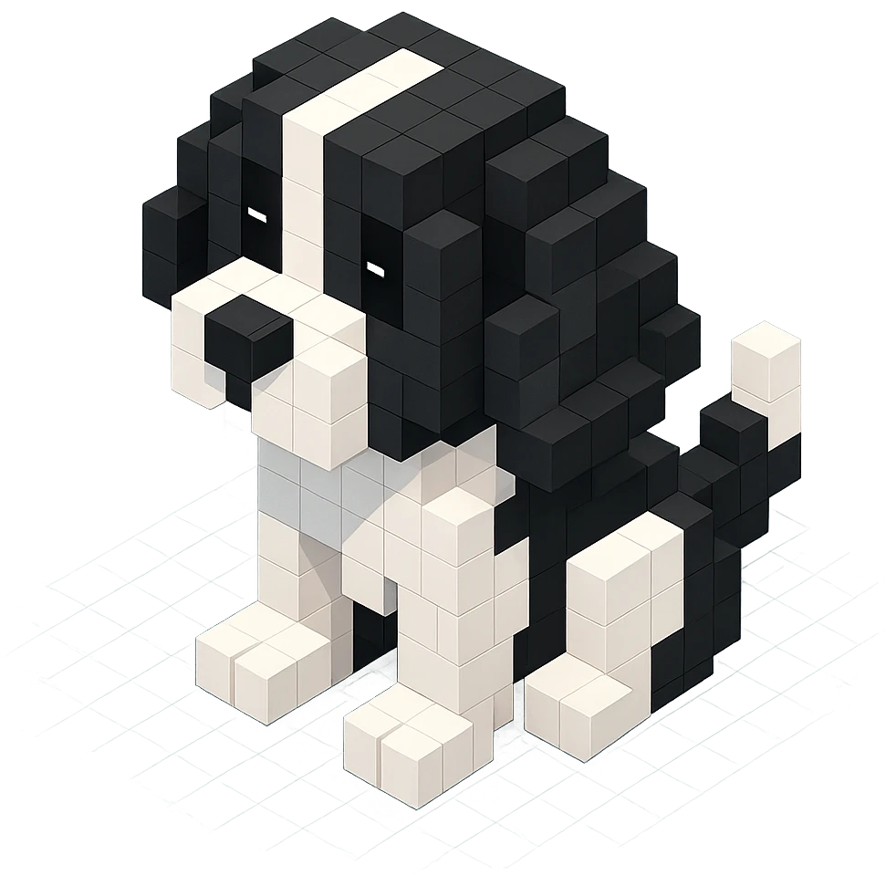black and white Russian Cocker Spaniel puppy emoji