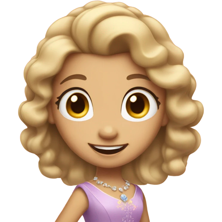 Princess smiley long eyelashes emoji