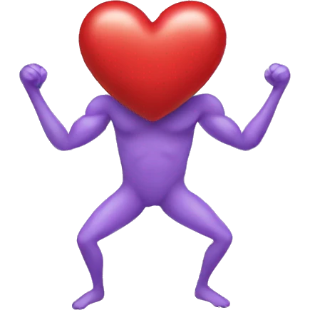 A heart that has face, arms, and legs emoji
