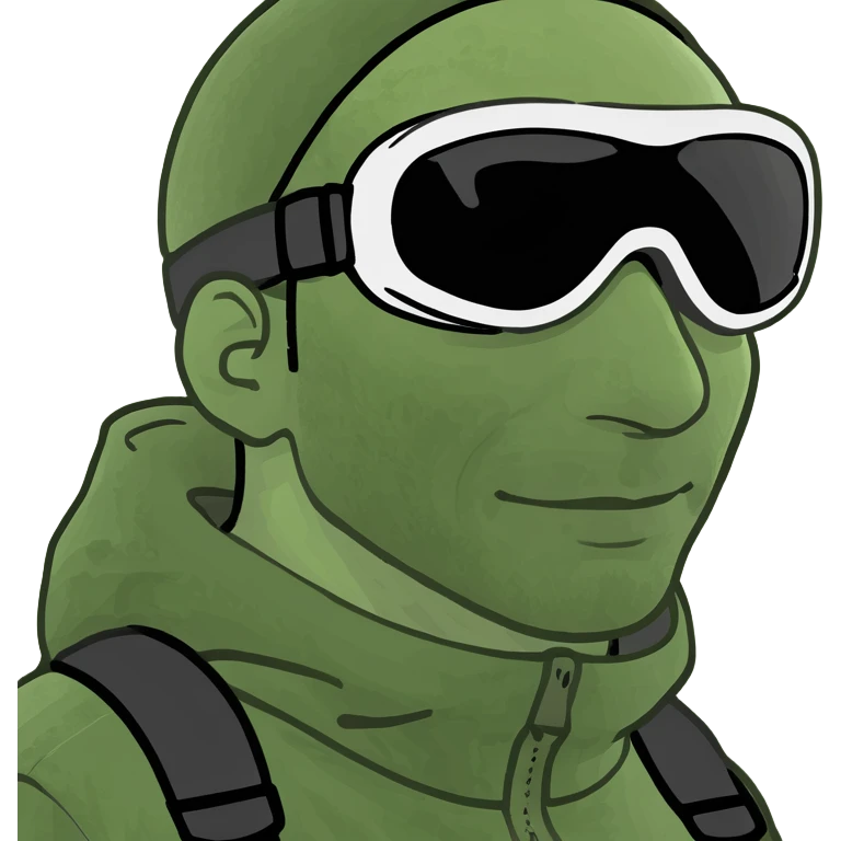 A man wearing ski goggles whilst cooking emoji