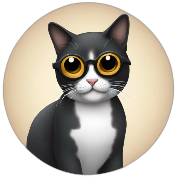 Gato negro con lentes  emoji