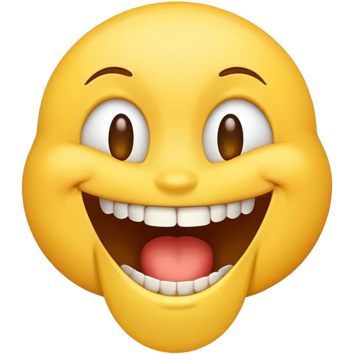 An emoji that is laughing and has a missing tooth. emoji