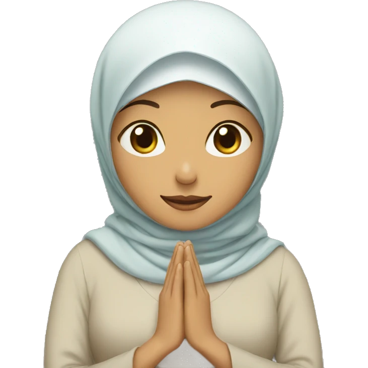 Woman wearing a hijab and praying emoji