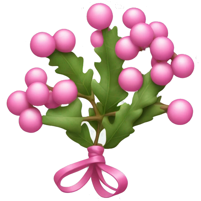 Mistletoe pink emoji