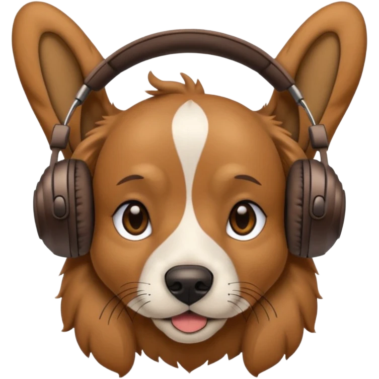 dog wearing headphones emoji