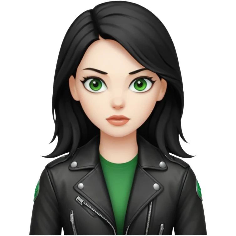 Biker Girl
Black Long Hair
Green Eyes emoji