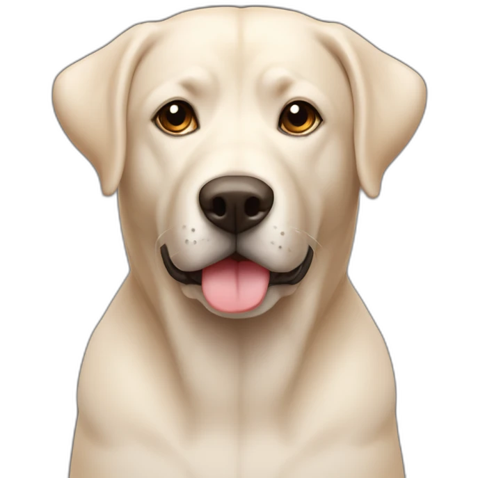 5 years old, female, Chubby, dark brown, english lab, tired face, looking at you confused, little white scruff un chin emoji