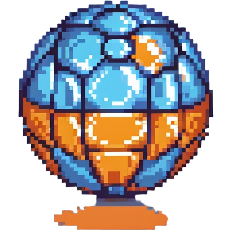 A blue crystal scrying orb with magical energy inside emoji