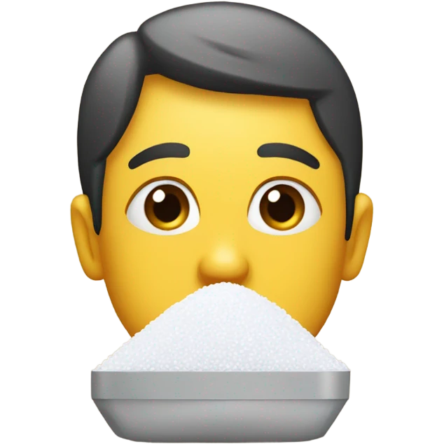 Face with small bag of salt in front emoji
