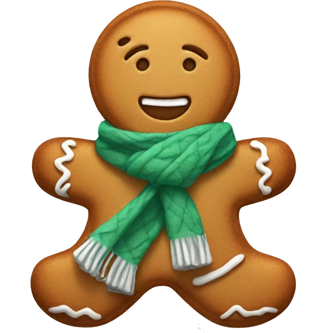 Gingerbread cookie with scarf emoji