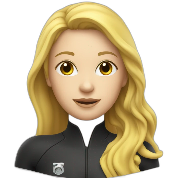 female diver in rubber wetsuit and blond hair emoji