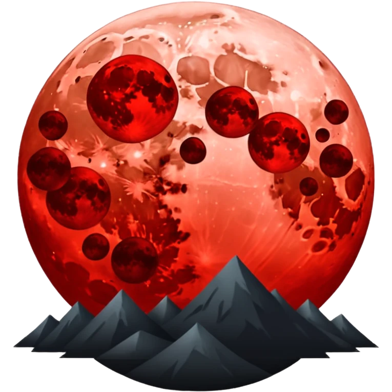 Crimson Moon blood moon black dark night scenery  emoji