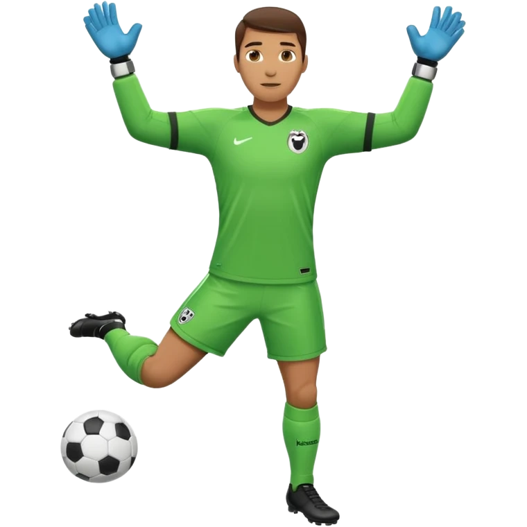 soccer goalkeeper full body and football boots arms out emoji