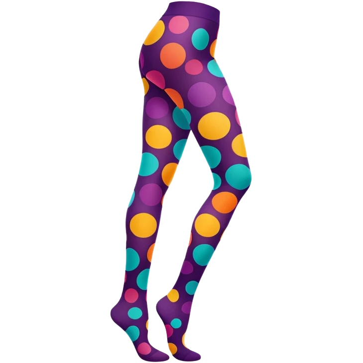 Colorful patterned tights with polka dots emoji