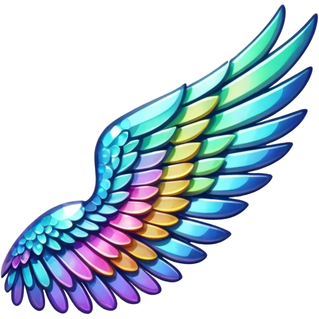 a wing with bling effect emoji