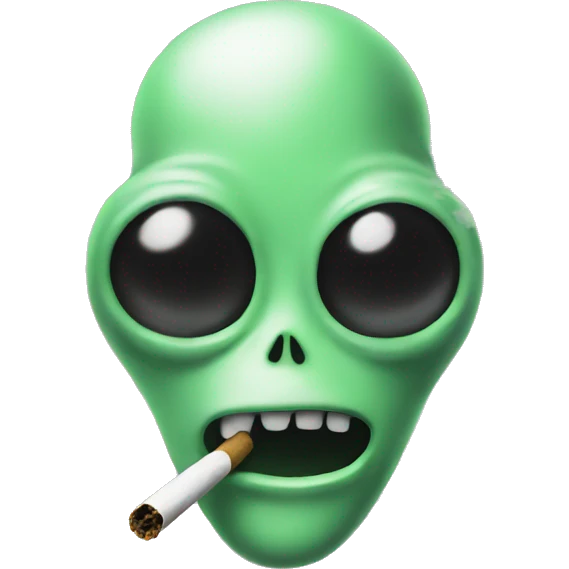 Alien smoke joint emoji
