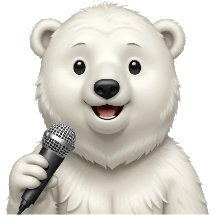 Polar bear singing with mic  emoji