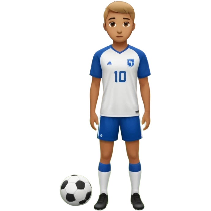 Undergraduate soccer player on college field, focused look, campus stadium lights, cinematic, realistic emoji