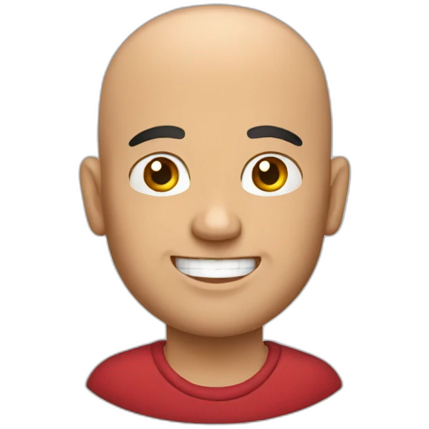 Bald man bbq emoji