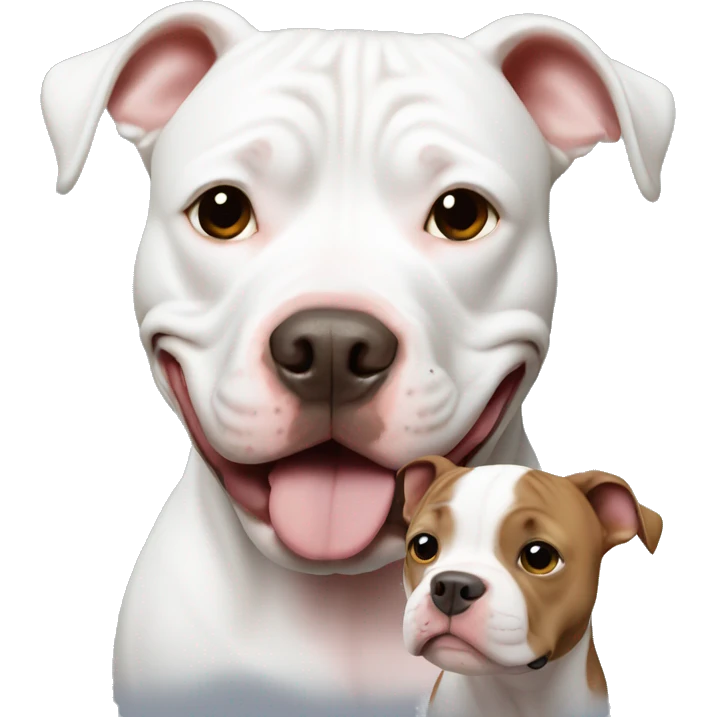 Pitbull with a baby emoji