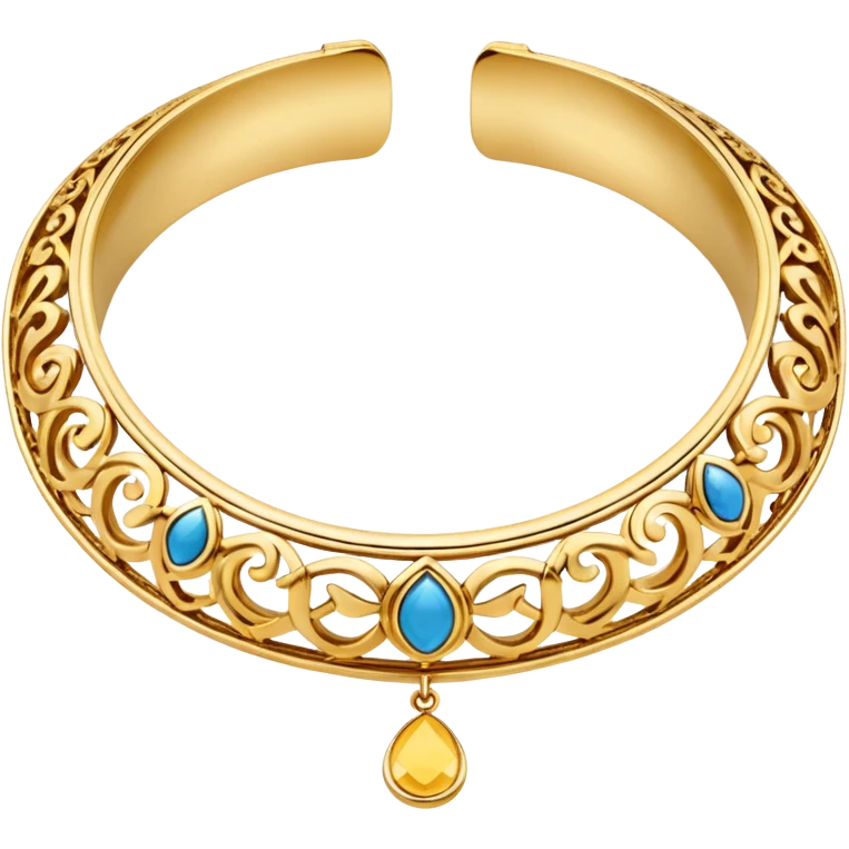 Neck traditional gold choker and gold bangel emoji