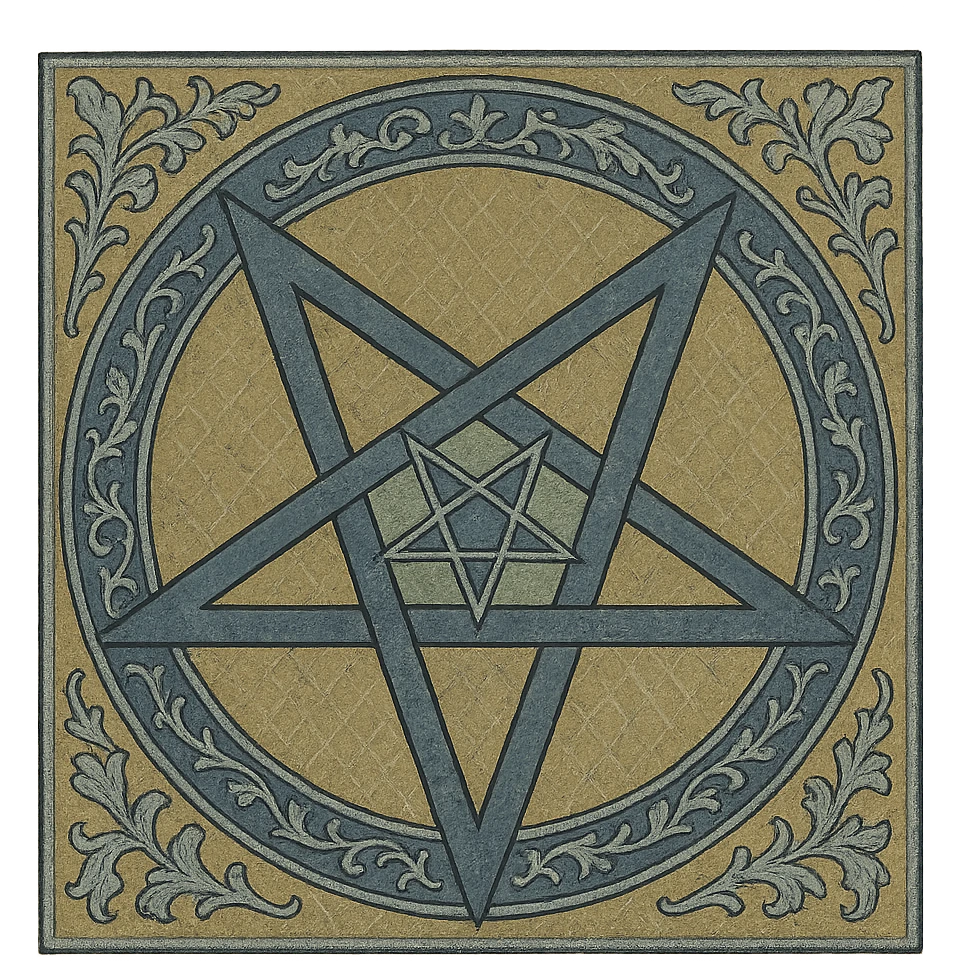 satanic pentagram, gothic style, ornate details emoji