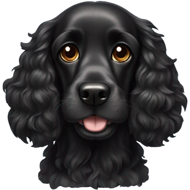 A black cocker spaniel  emoji
